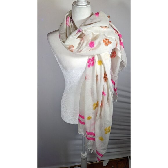 Gap Spring Themed Retro Fringe Jacquard Scarf - Picture 6 of 7